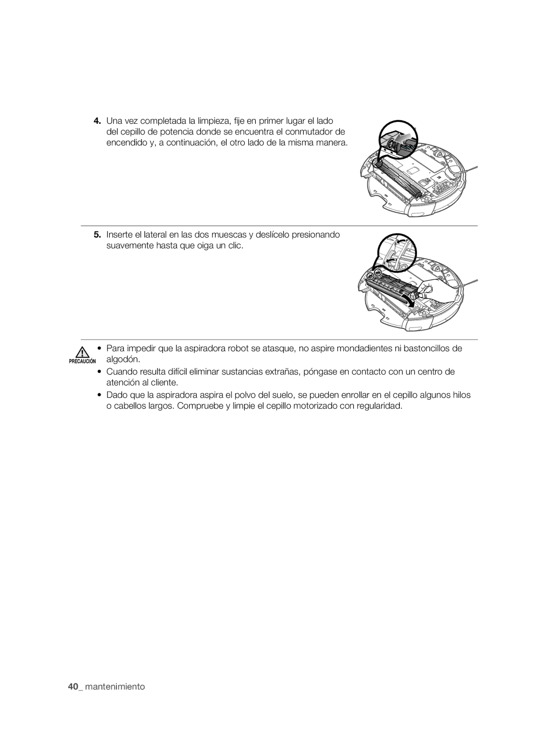 Samsung VCR8950L3B/XEF manual Precaución algodón 