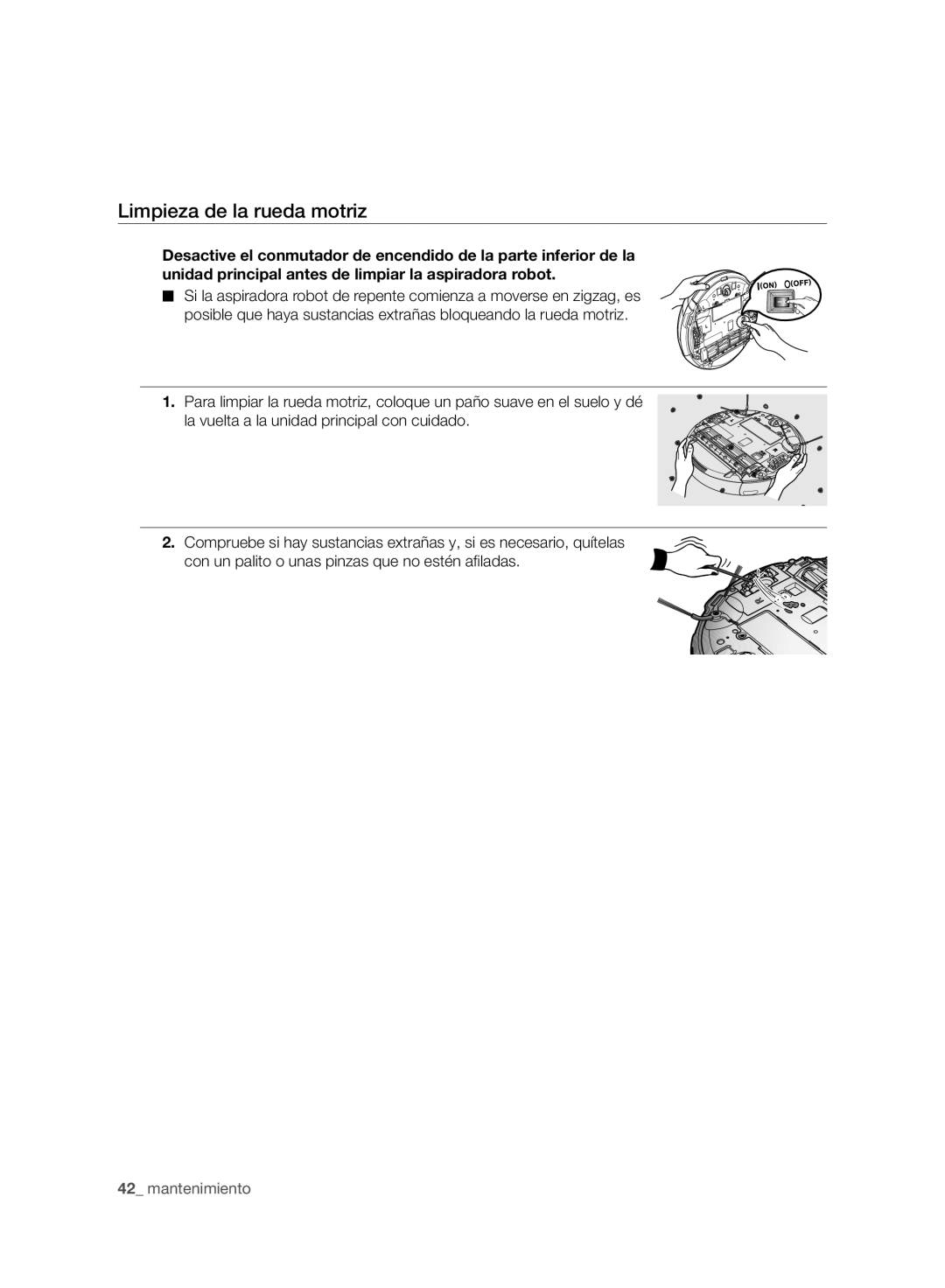 Samsung VCR8950L3B/XEF manual Limpieza de la rueda motriz 