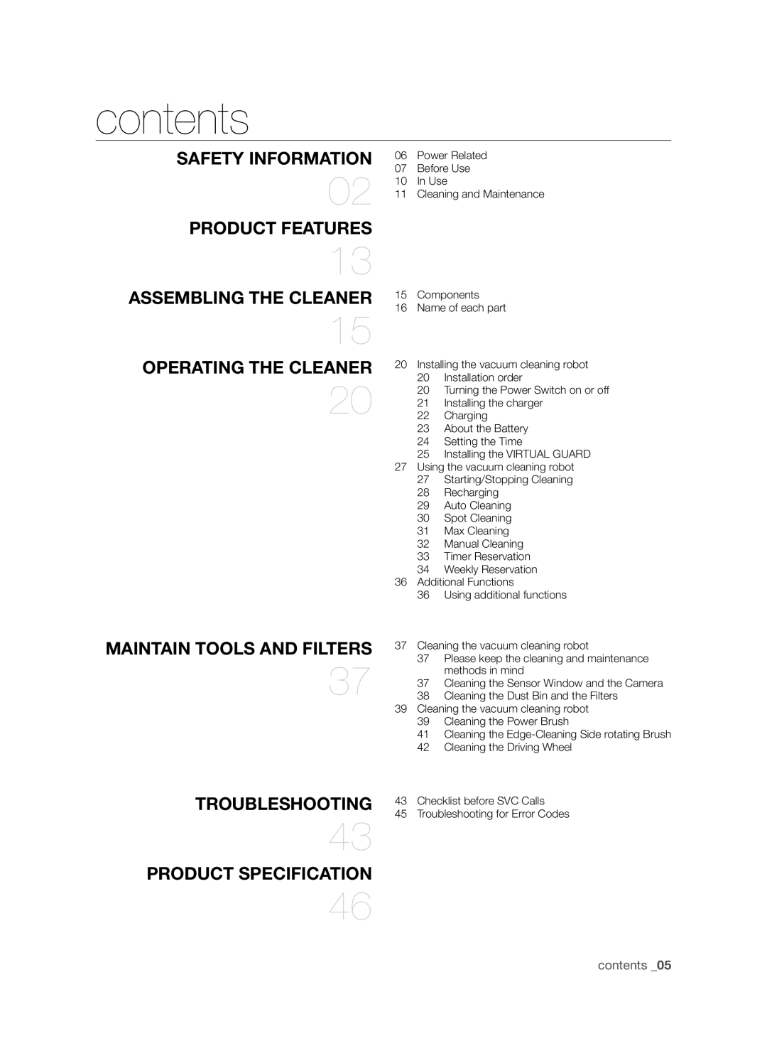 Samsung VCR8950L3B/XEG, VCR8950L3B/XET, VCR8950L3B/XEO, VCR8950L3B/XEF manual Contents 