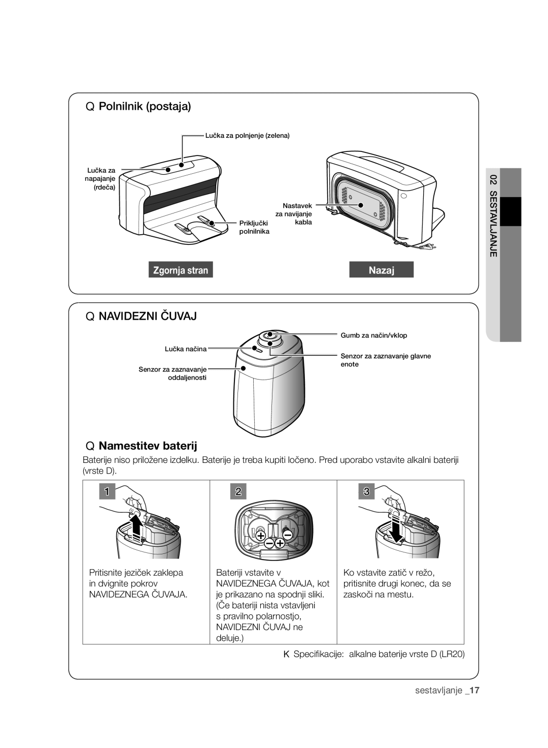 Samsung VCR8950L3B/XEG, VCR8950L3B/XET, VCR8950L3B/XEO, VCR8950L3B/XEF manual Navidezni Čuvaj, Nazaj 