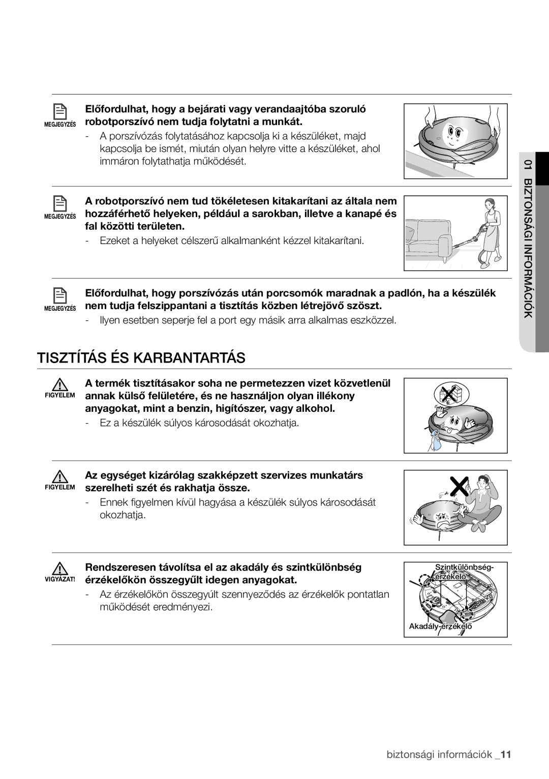 Samsung VCR8950L3B/XEO, VCR8950L3B/XET manual Tisztítás és karbantartás, Fal közötti területen 