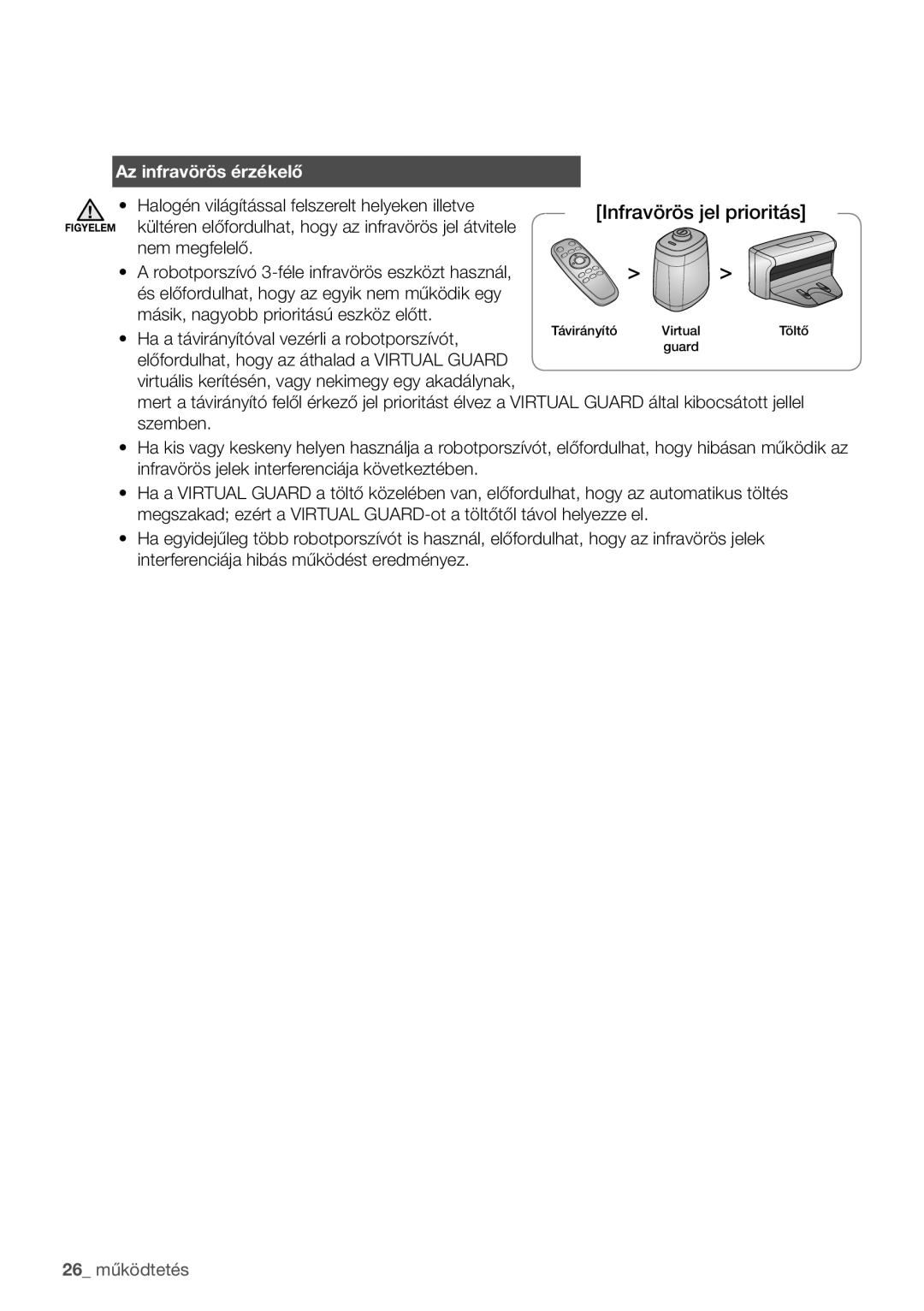 Samsung VCR8950L3B/XET, VCR8950L3B/XEO manual Az infravörös érzékelő, Halogén világítással felszerelt helyeken illetve 