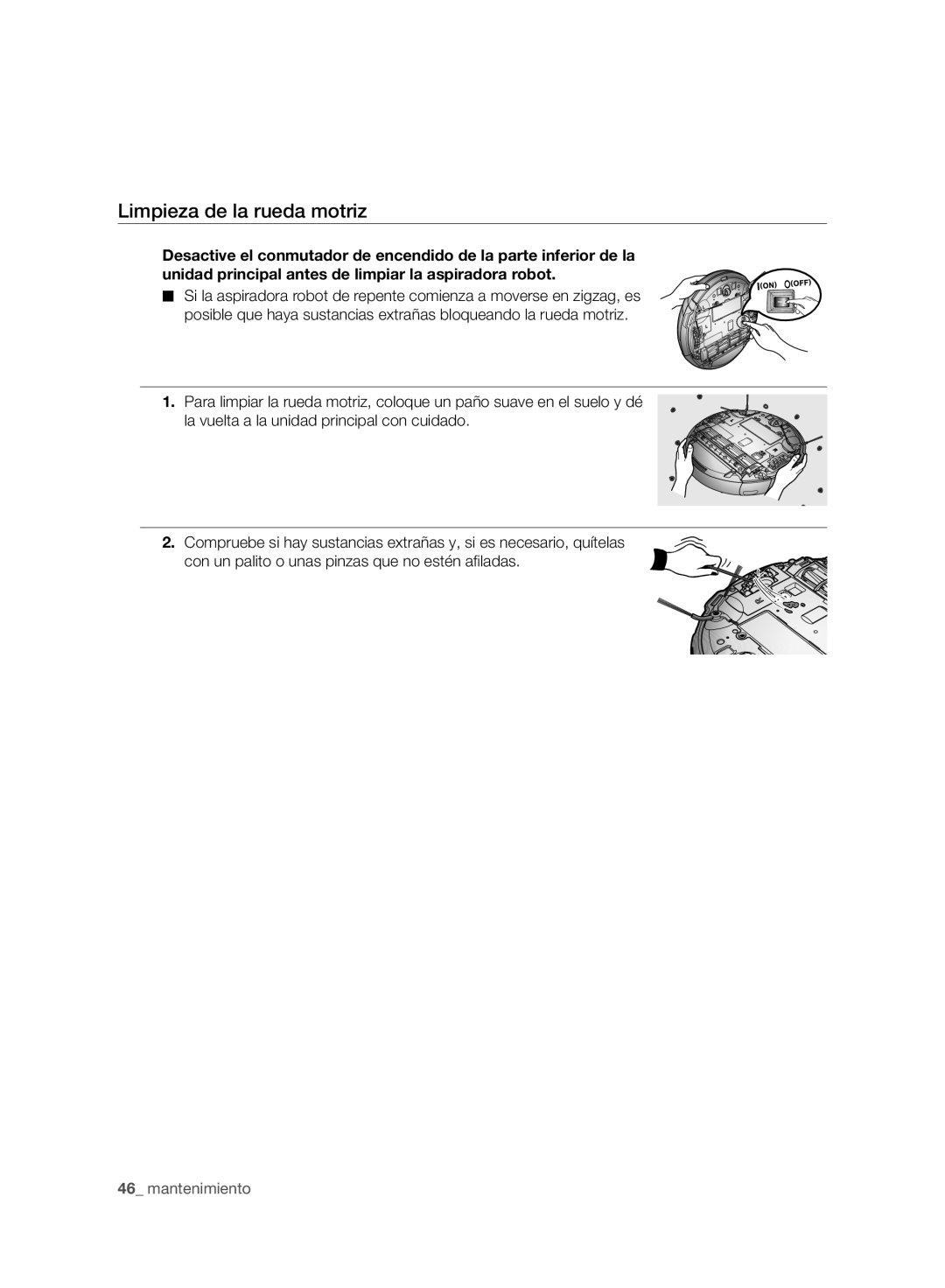 Samsung VCR8980L3K/XEF, VCR8980L3K/XEO manual Limpieza de la rueda motriz 