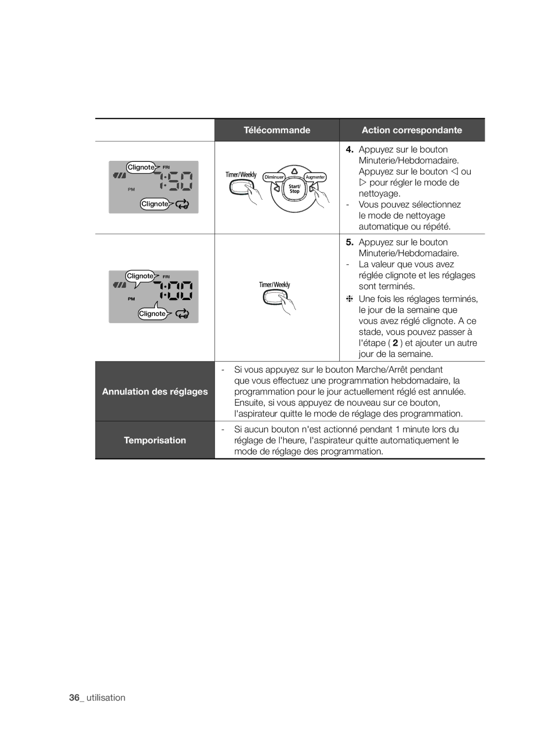 Samsung VCR8980L3K/XEF, VCR8980L3K/XEO manual Pour régler le mode de, Nettoyage, Le mode de nettoyage, Automatique ou répété 