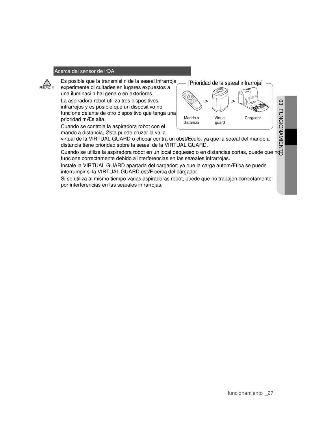 Samsung VCR8980L3K/XEO, VCR8980L3K/XEF manual Acerca del sensor de irDA, Prioridad más alta 