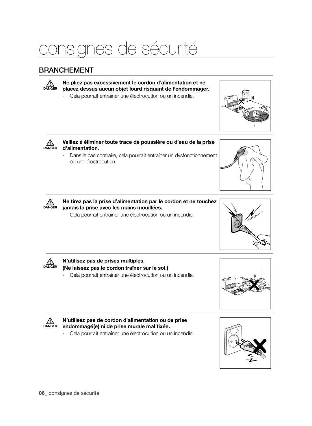 Samsung VCR8980L3K/XEG, VCR8980L3K/XET manual Branchement, Cela pourrait entraîner une électrocution ou un incendie 