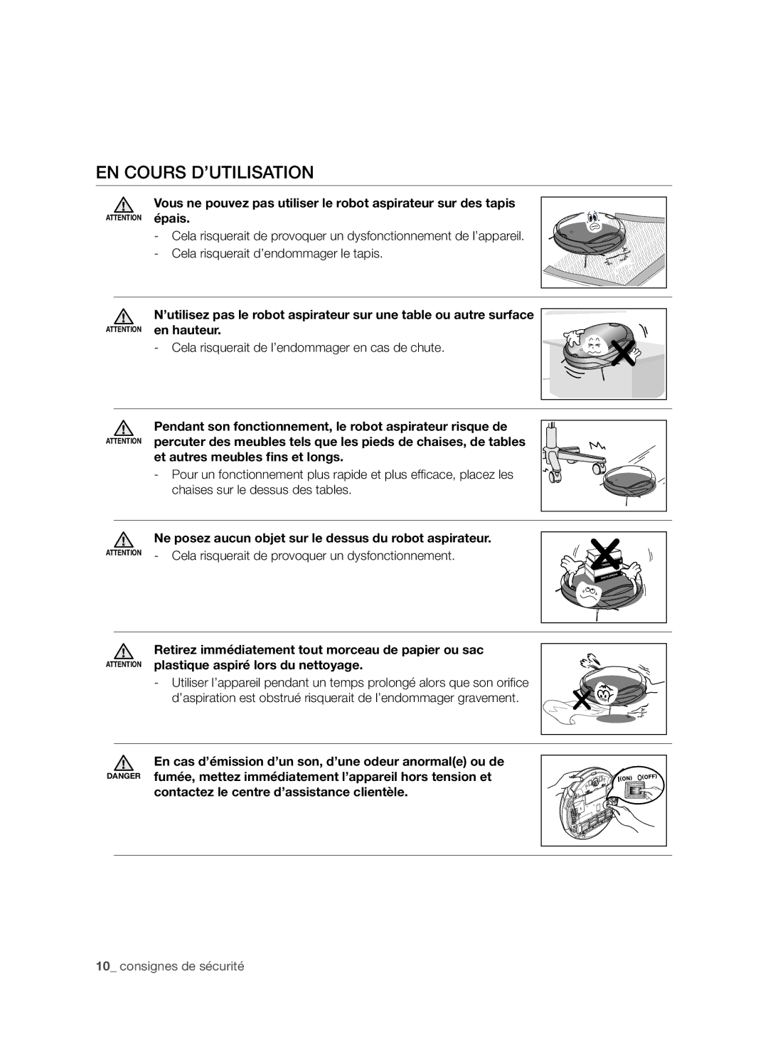 Samsung VCR8980L3K/XEG, VCR8980L3K/XET manual EN Cours D’UTILISATION, Cela risquerait de l’endommager en cas de chute 