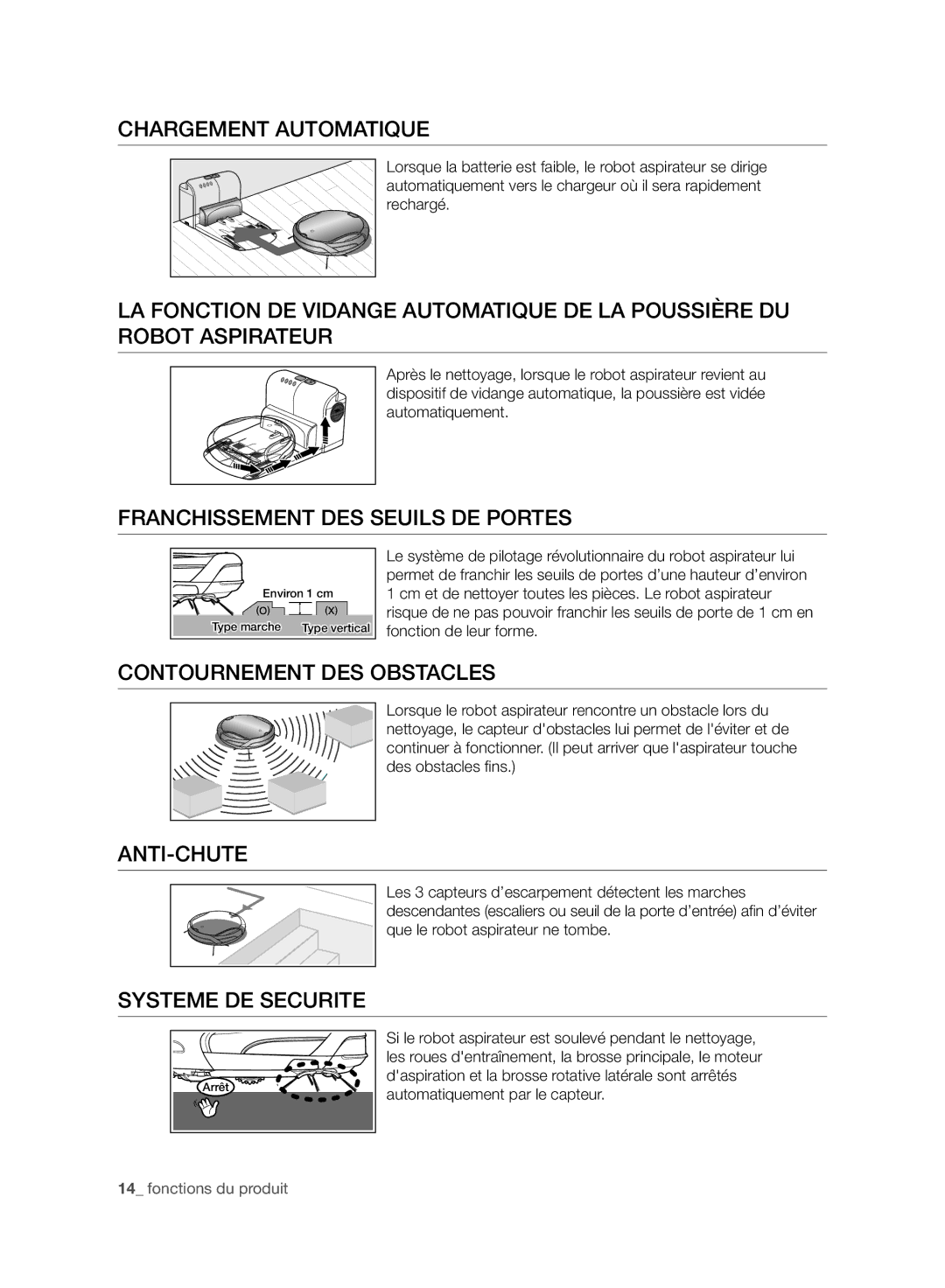 Samsung VCR8980L3K/XEG manual Chargement Automatique, Franchissement DES Seuils DE Portes, Contournement DES Obstacles 