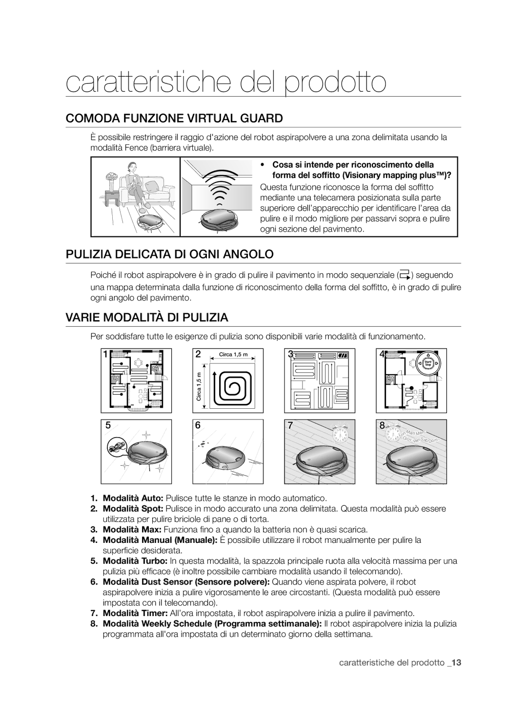 Samsung VCR8980L3K/XEO manual Caratteristiche del prodotto, Comoda Funzione Virtual Guard, Pulizia Delicata DI Ogni Angolo 