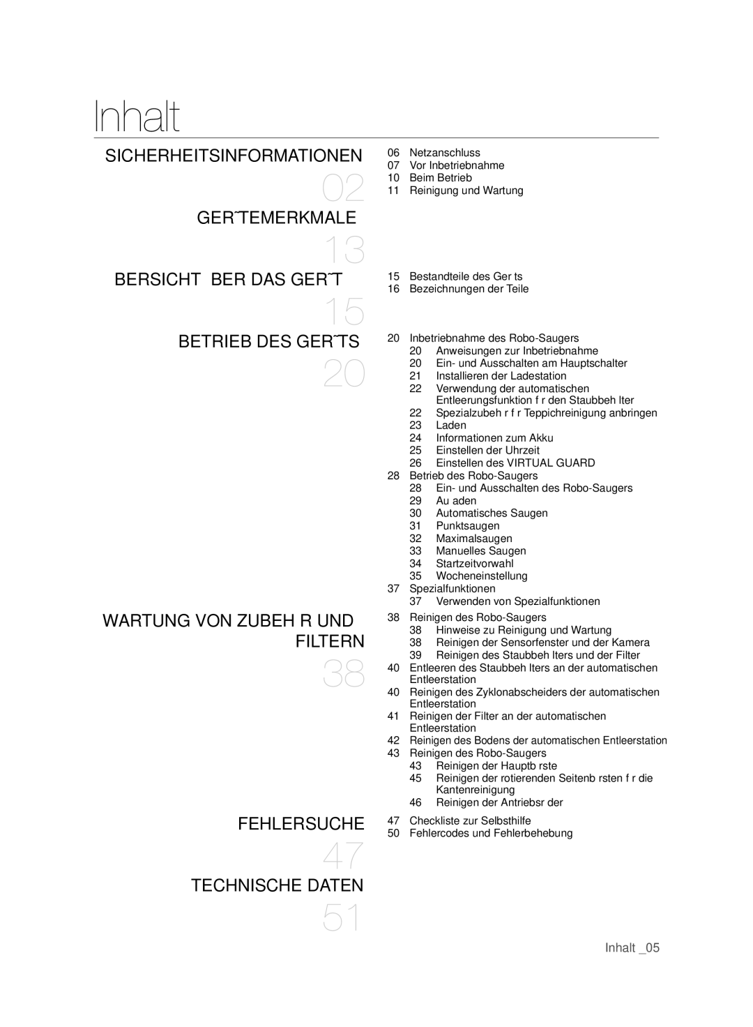 Samsung VCR8980L3K/XEE, VCR8980L3K/XEG, VCR8980L3K/XET, VCR8980L3K/XEF, VCR8980L3K/XEO manual Inhalt, Betrieb DES Geräts 