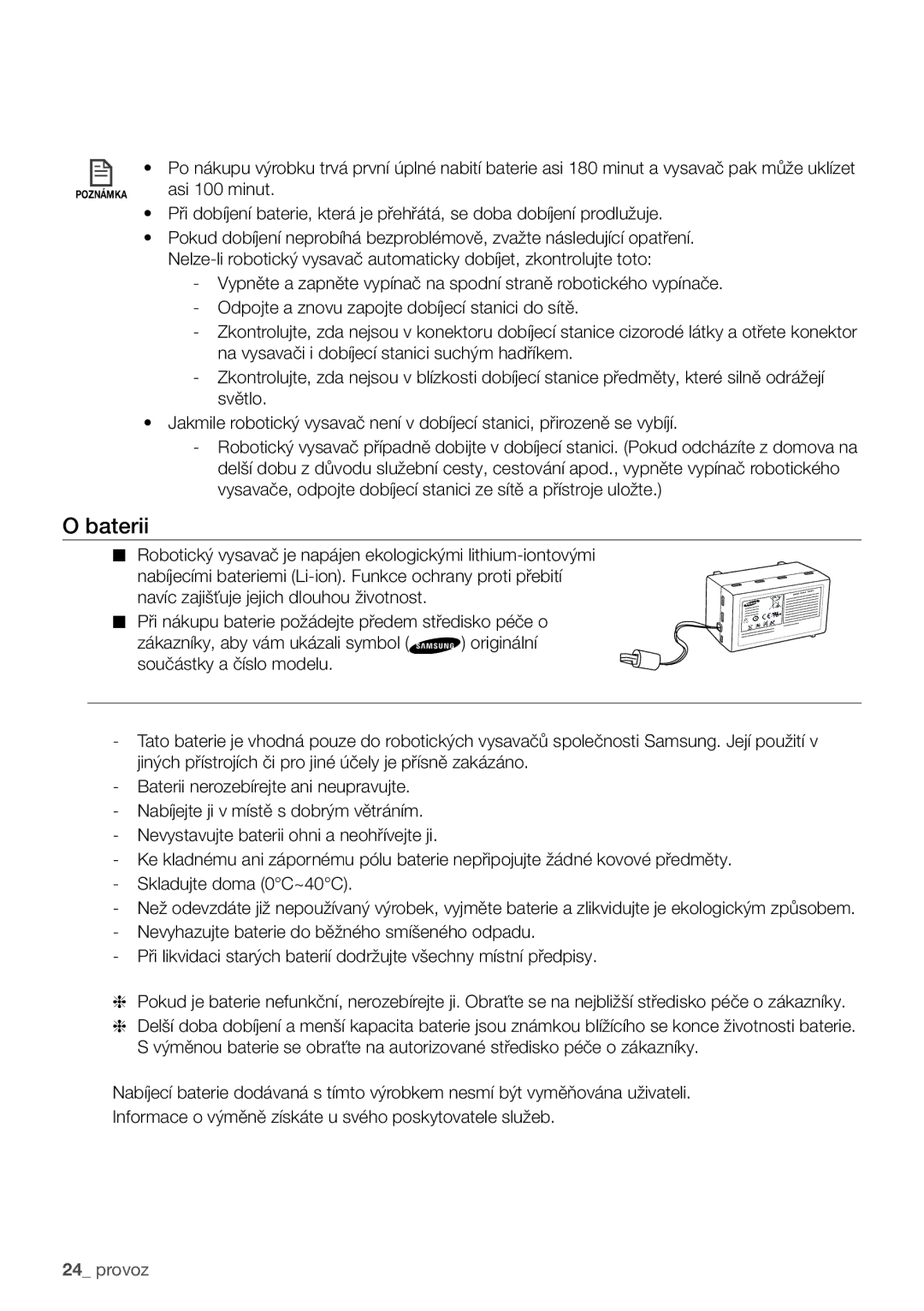 Samsung VCR8981L3B/XEG manual Baterii 