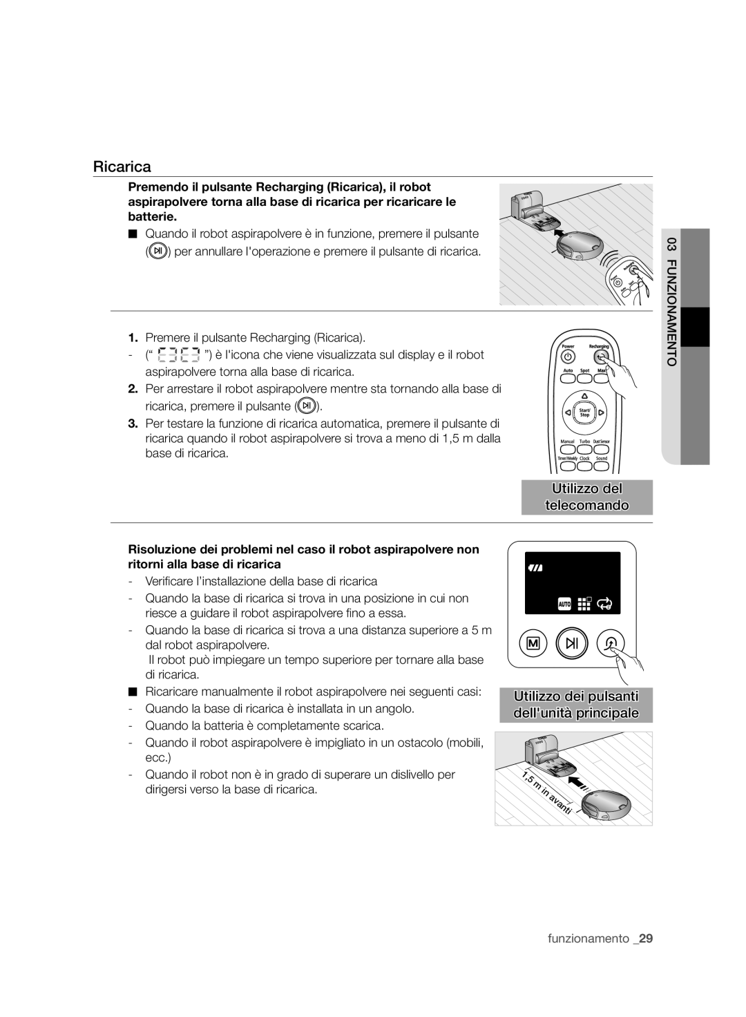 Samsung VCR8988L3K/SWS, VCR8987L3R/SWS manual Ricarica 