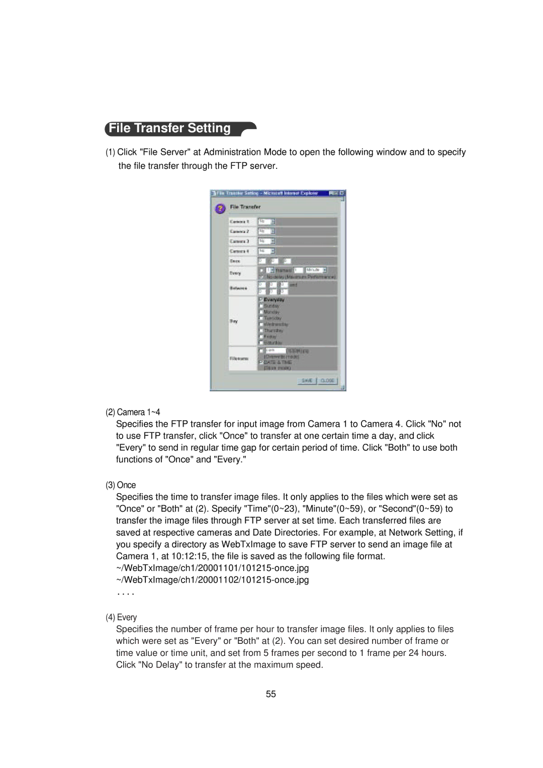 Samsung Version 1.1 owner manual File Transfer Setting 