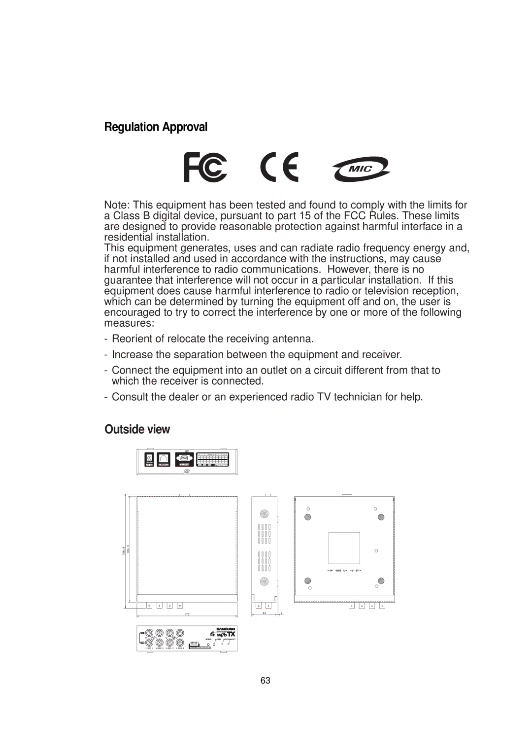 Samsung Version 1.1 owner manual Outside view 