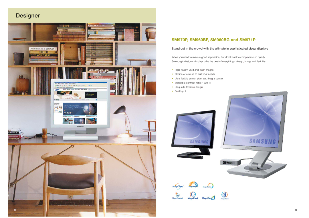 Samsung Visual Display brochure Designer, SM970P, SM960BF, SM960BG and SM971P 