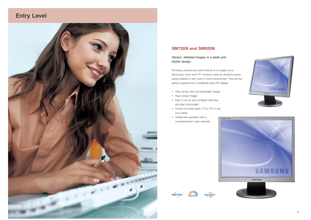 Samsung Visual Display brochure Entry Level, Vibrant, detailed images in a sleek and stylish design 