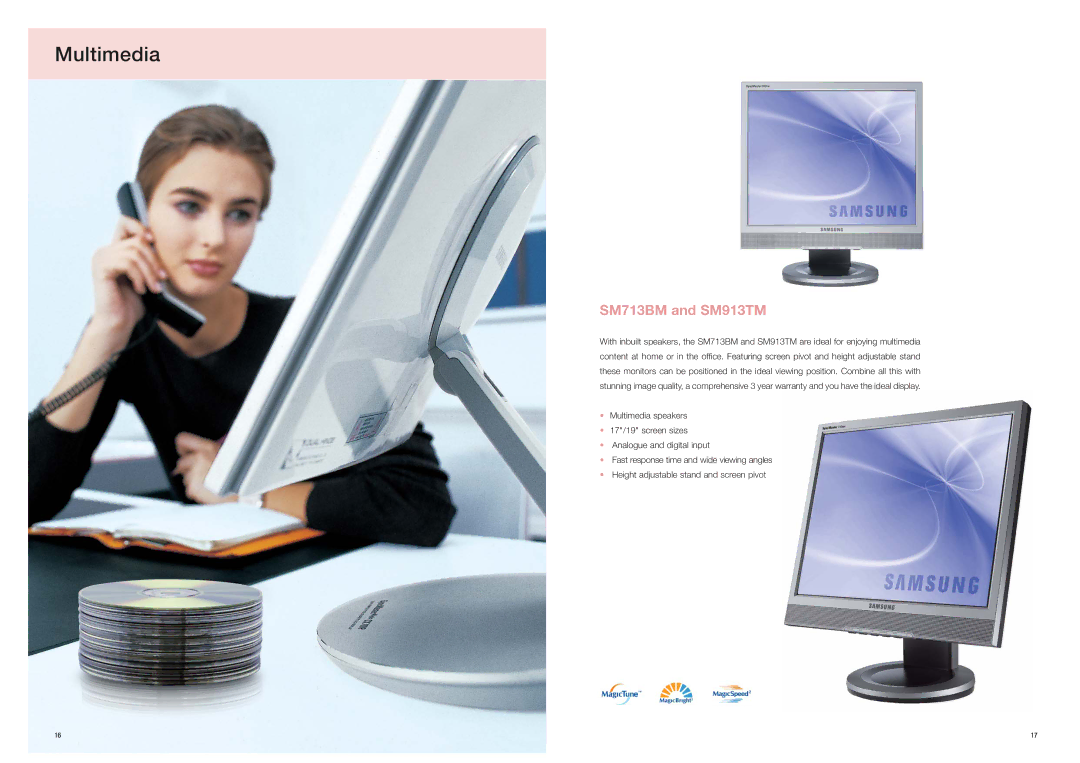 Samsung Visual Display brochure Multimedia, SM713BM and SM913TM 