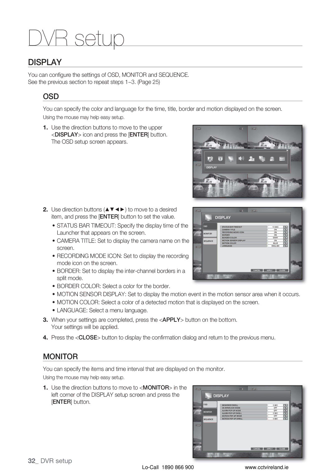 Samsung VKKF004NUS user manual Osd, Use the direction buttons to move to Monitor 