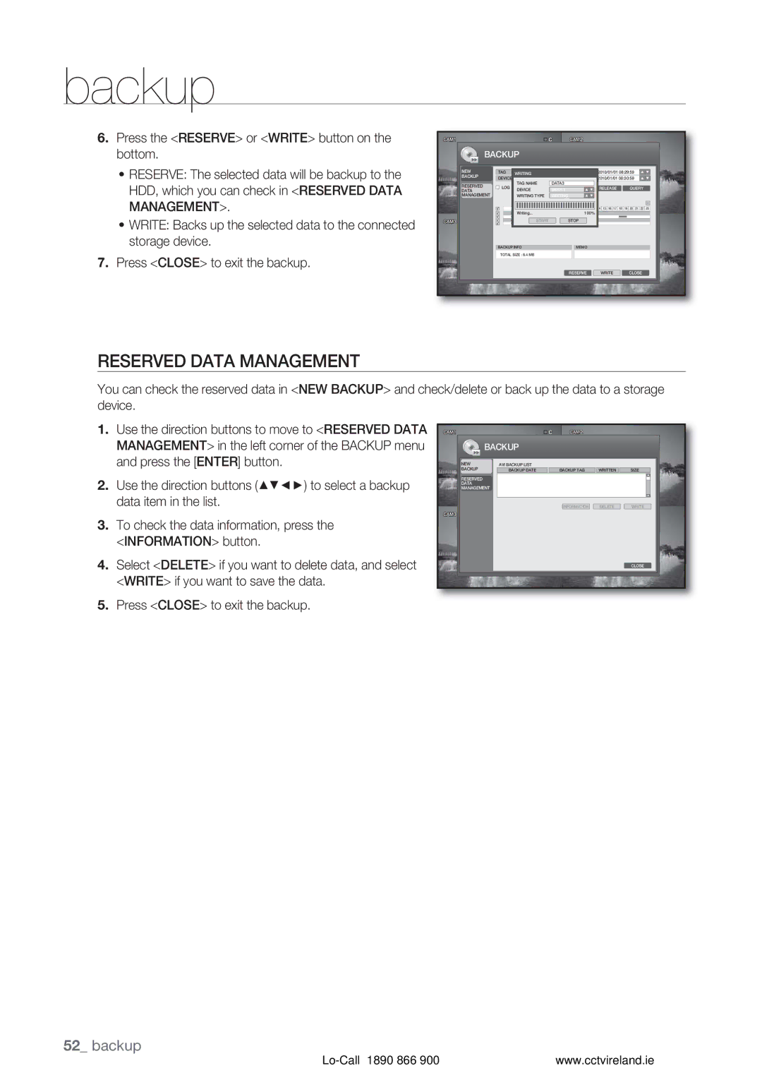 Samsung VKKF004NUS user manual Reserved Data Management, Release 