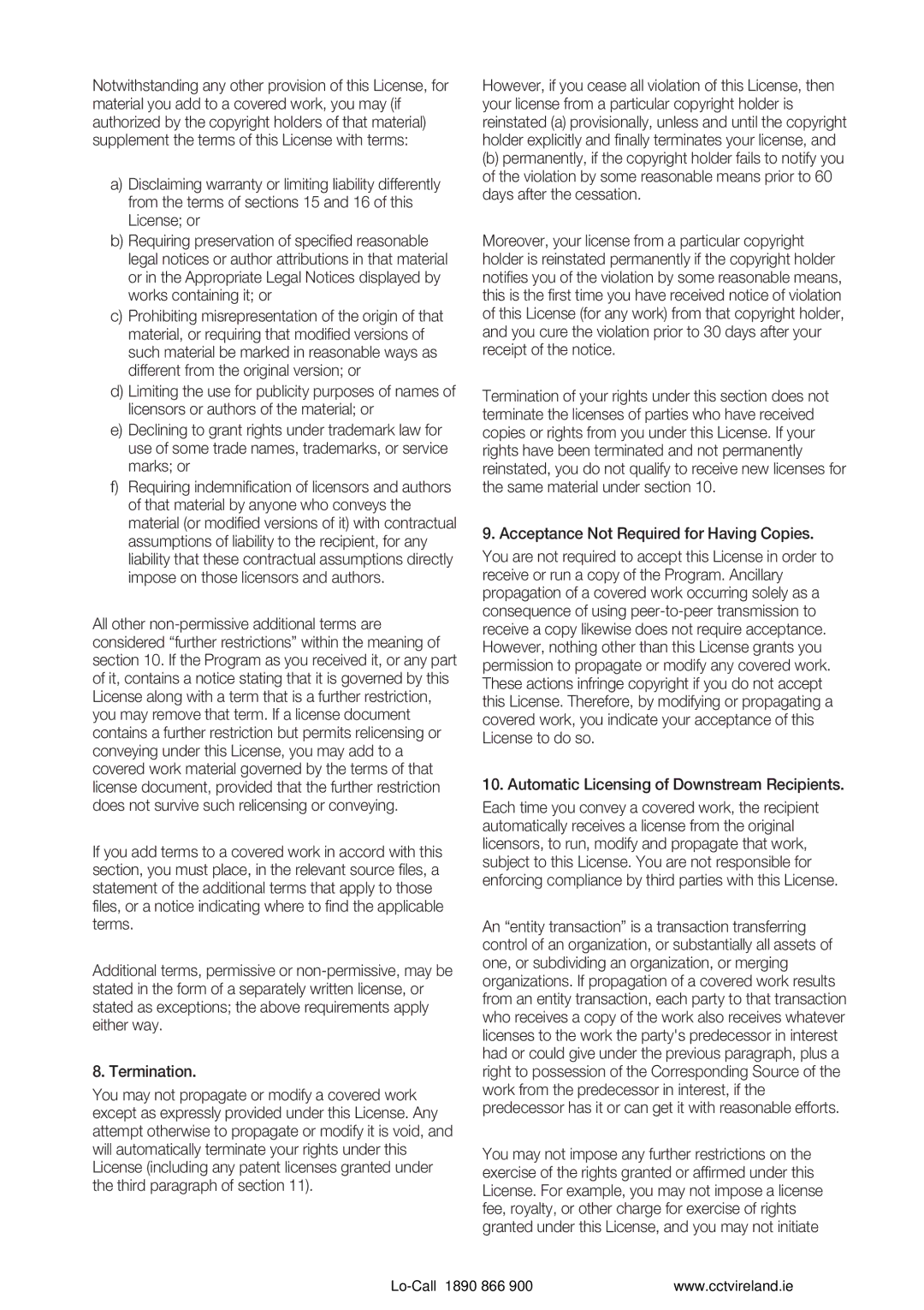 Samsung VKKF004NUS user manual Acceptance Not Required for Having Copies, Automatic Licensing of Downstream Recipients 