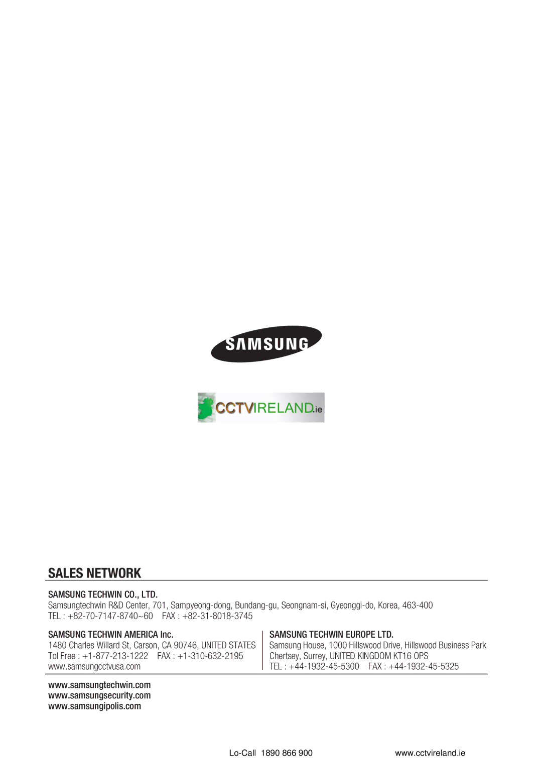 Samsung VKKF004NUS user manual Chertsey, Surrey, United Kingdom KT16 OPS, TEL +44-1932-45-5300 FAX +44-1932-45-5325 