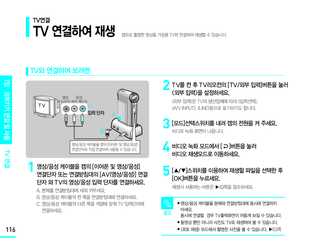 Samsung VM-X110L manual 116 