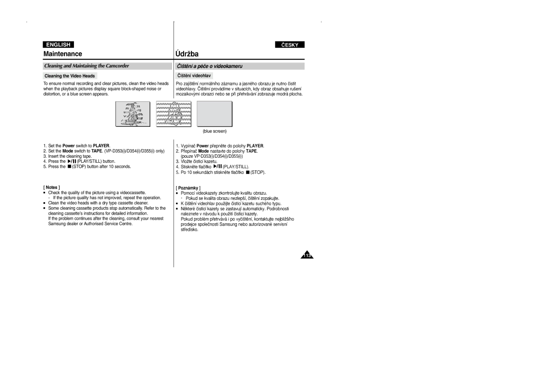 Samsung VP D 352 i manual ÚdrÏba 