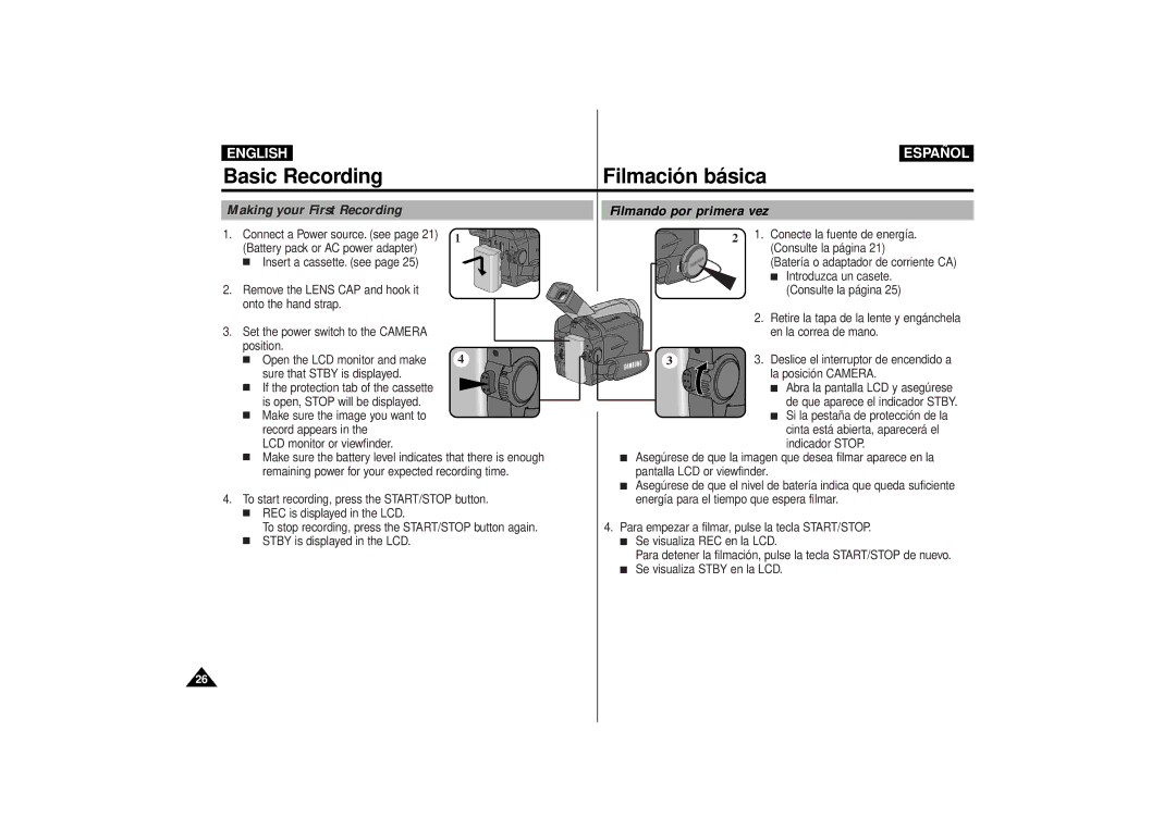 Samsung VP-D10i, VP-D15i, VP-D11i manual Basic Recording, Making your First Recording 