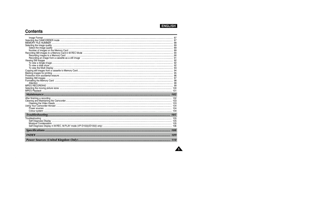 Samsung D103(i), VP-D101(i), D105(i), D102D(i) manual 108 