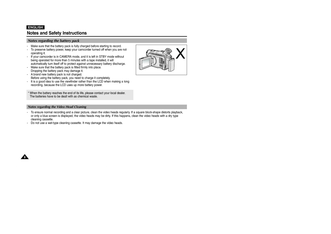 Samsung VP-D101(i), D103(i), D105(i), D102D(i) manual English 