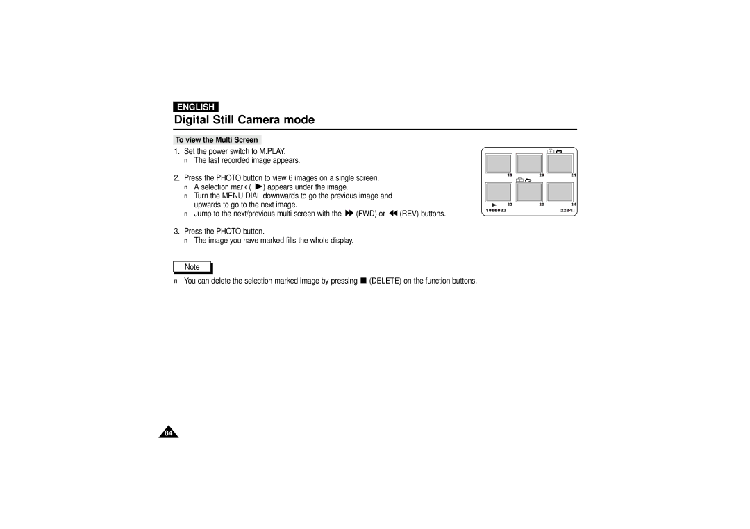 Samsung VP-D190MSI manual To view the Multi Screen 