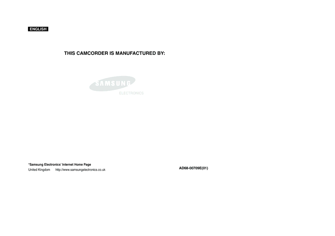 Samsung VP-D200 manual AD68-00709E01 