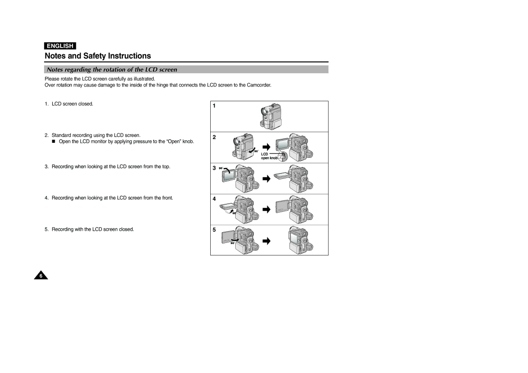 Samsung VP-D200 manual Lcd 