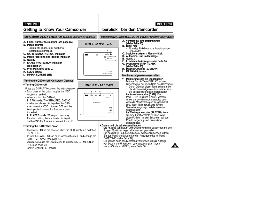 Samsung VP-D200 manual Slide Show, MPEG4 Screen Size 