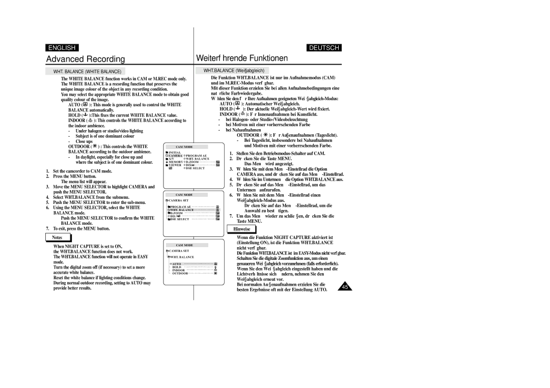 Samsung VP-D200 manual Auto 