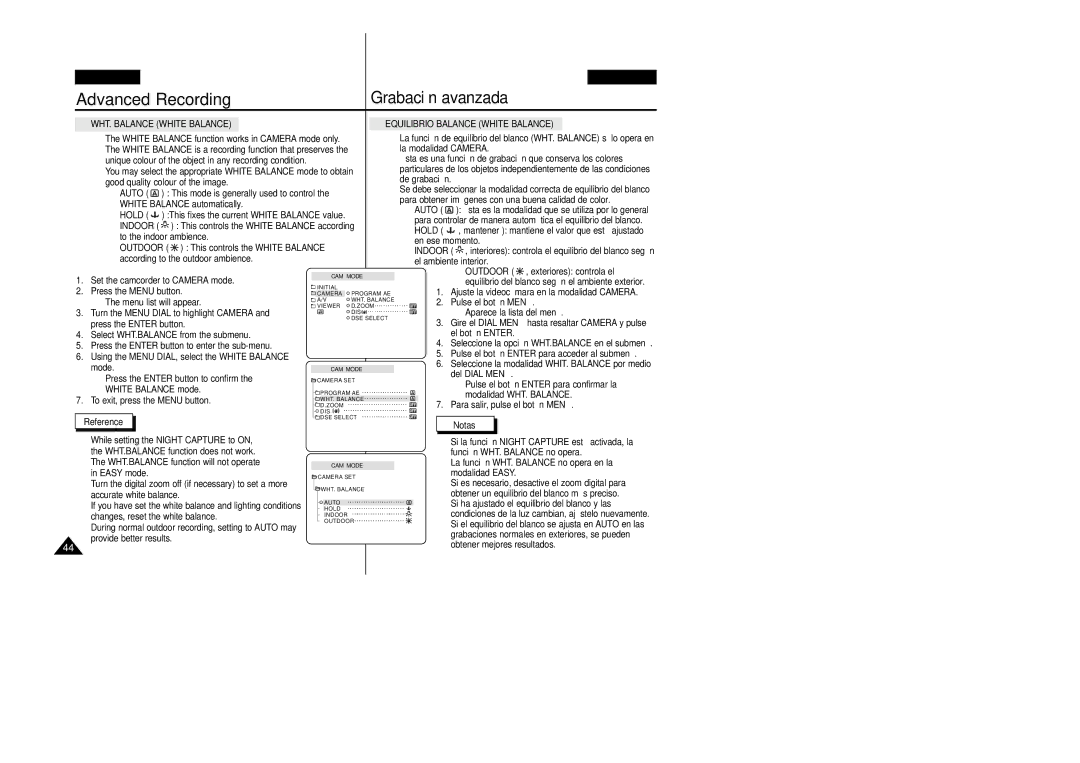 Samsung VP-D20i/D21i, VP-D20/D21 manual Auto 