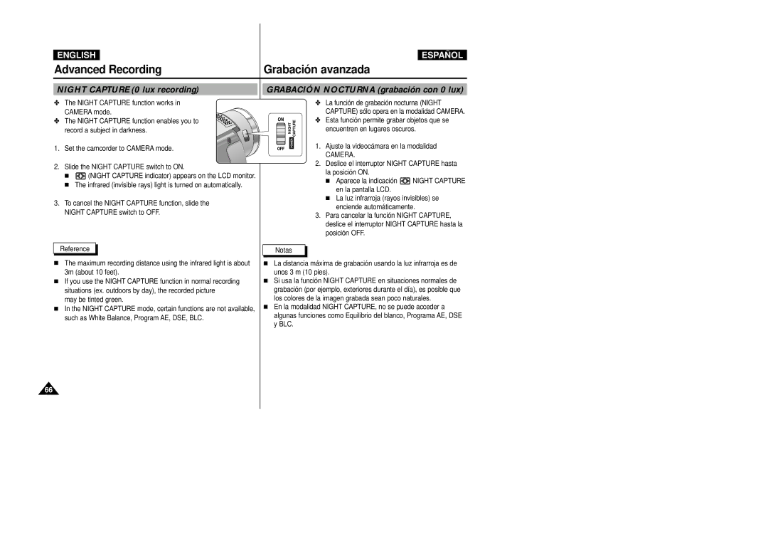 Samsung VP-D20i/D21i Night Capture 0 lux recording, Grabación Nocturna grabación con 0 lux, Encuentren en lugares oscuros 