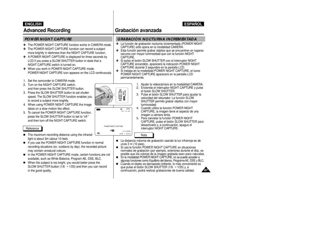 Samsung VP-D20/D21, VP-D20i/D21i manual Advanced Recording 