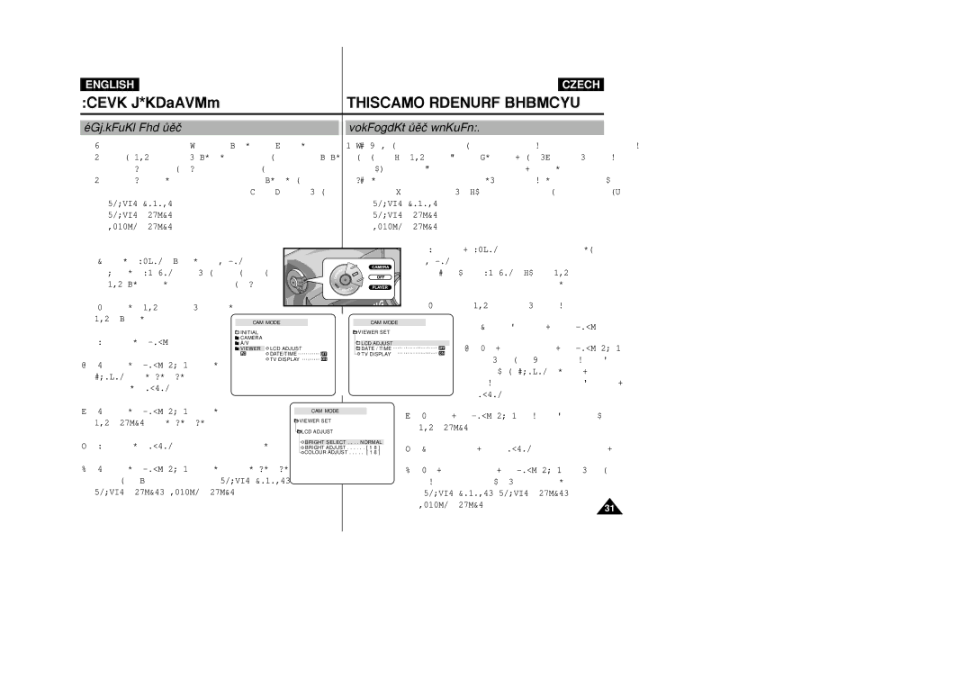 Samsung VP-D20i, VP-D21i manual Adjusting the LCD Nastavení LCD monitoru 