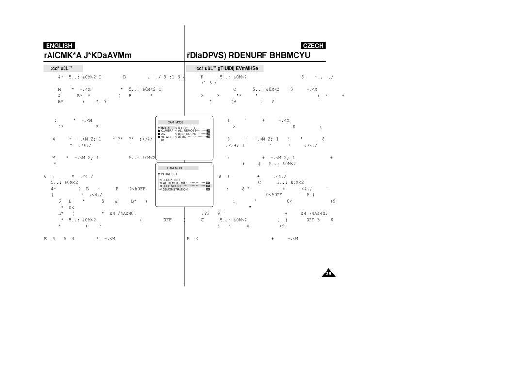 Samsung VP-D20i, VP-D21i manual Beep Sound Zvukov˘ signál 