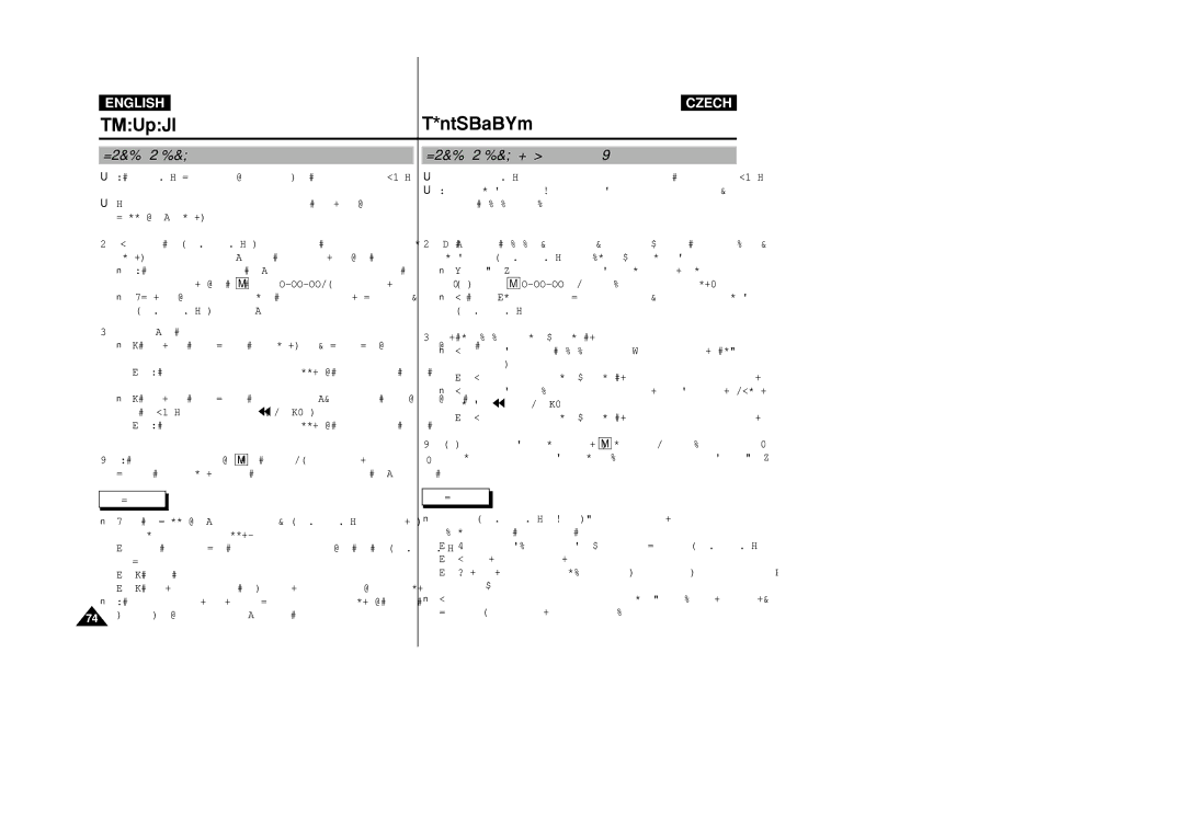 Samsung VP-D21i, VP-D20i manual Playback, Zero Memory Tlaãítko pamûti nuly 