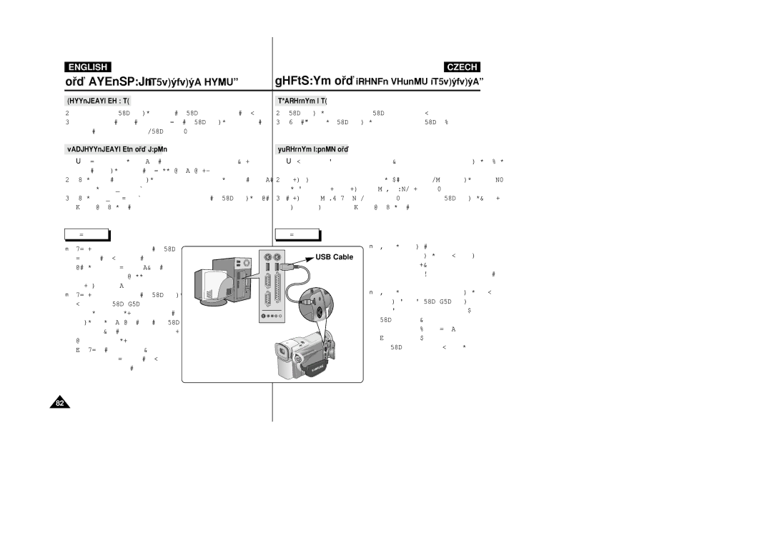 Samsung VP-D21i, VP-D20i manual Disconnecting the USB cable, Odpojení kabelu USB 