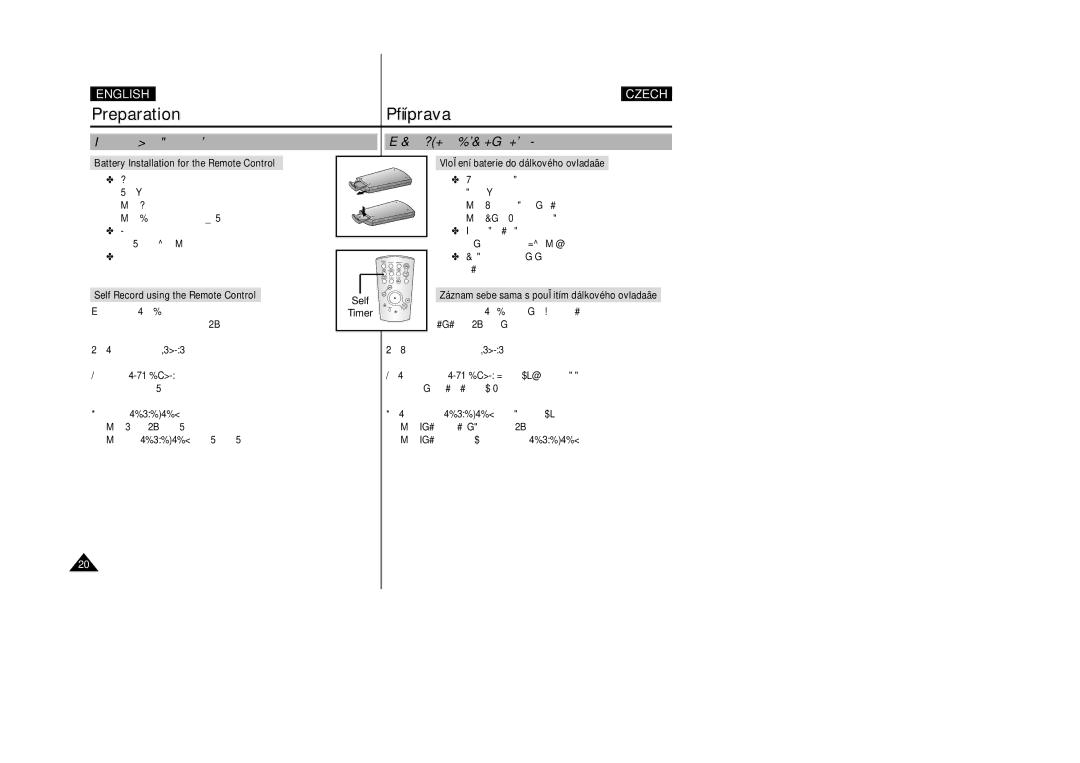 Samsung VP-D26i manual PreparationPﬁíprava, How to use the Remote Control Jak pouÏívat dálkov˘ ovladaã 