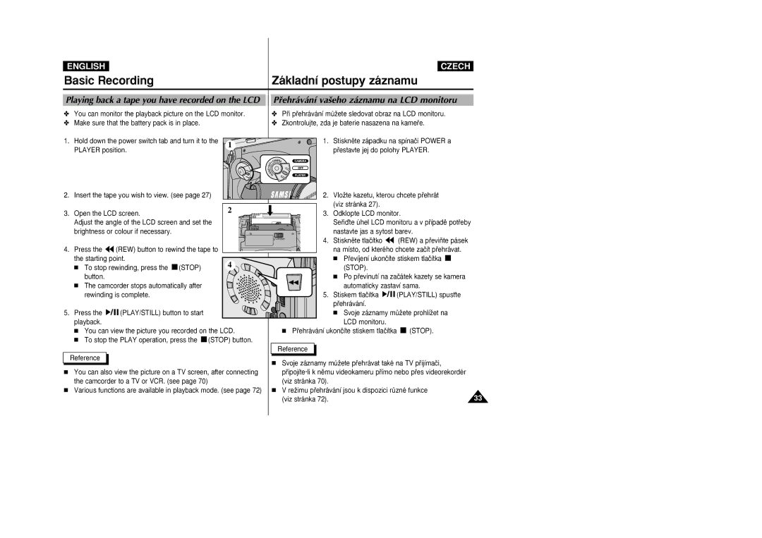 Samsung VP-D26i manual Stop 