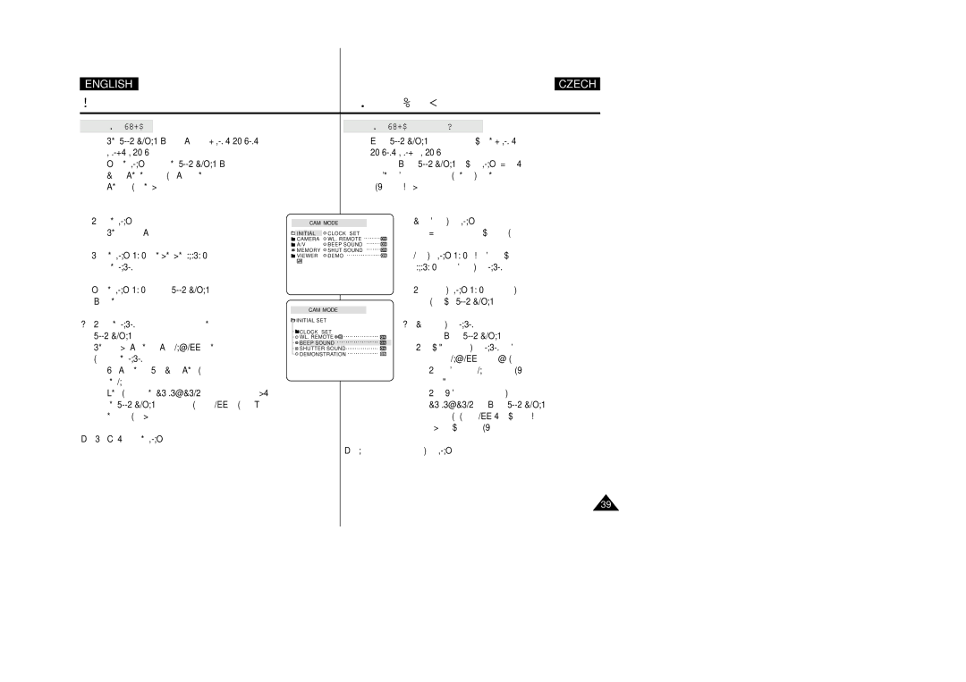 Samsung VP-D26i manual Beep Sound Zvukov˘ signál 