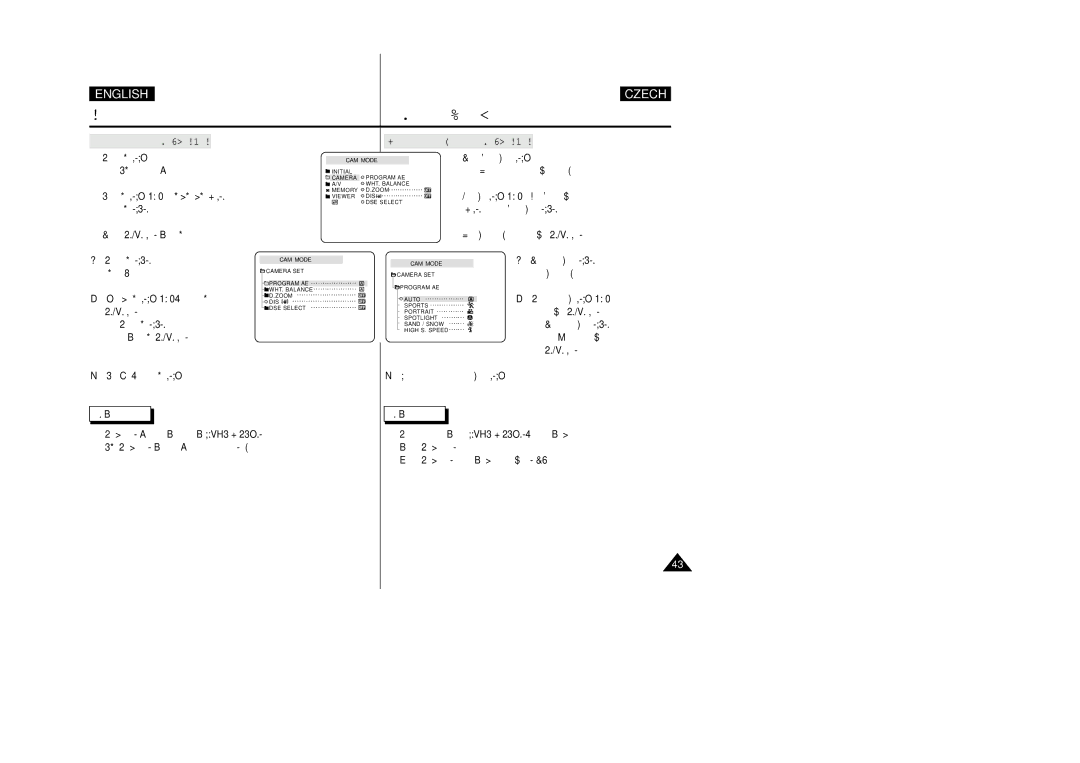 Samsung VP-D26i manual Program AE 