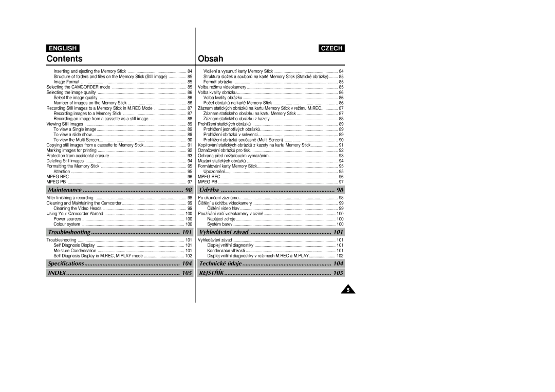 Samsung VP-D26i manual Rejst¤Ík 