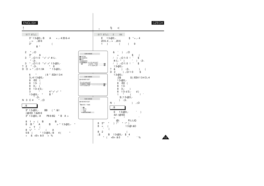 Samsung VP-D26i manual DATE/TIME Datum/âas, Time, Date/Time, Date & Time, Osd On/Off 