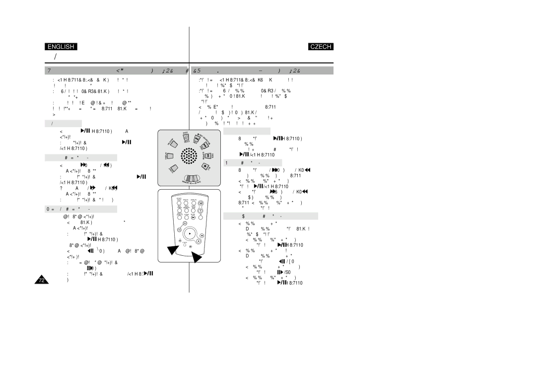 Samsung VP-D26i manual Slow playback Forward/Reverse 