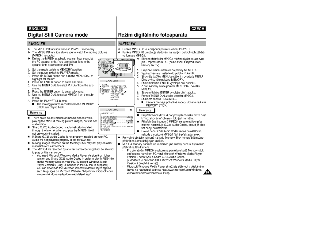 Samsung VP-D26i manual Mpeg PB 